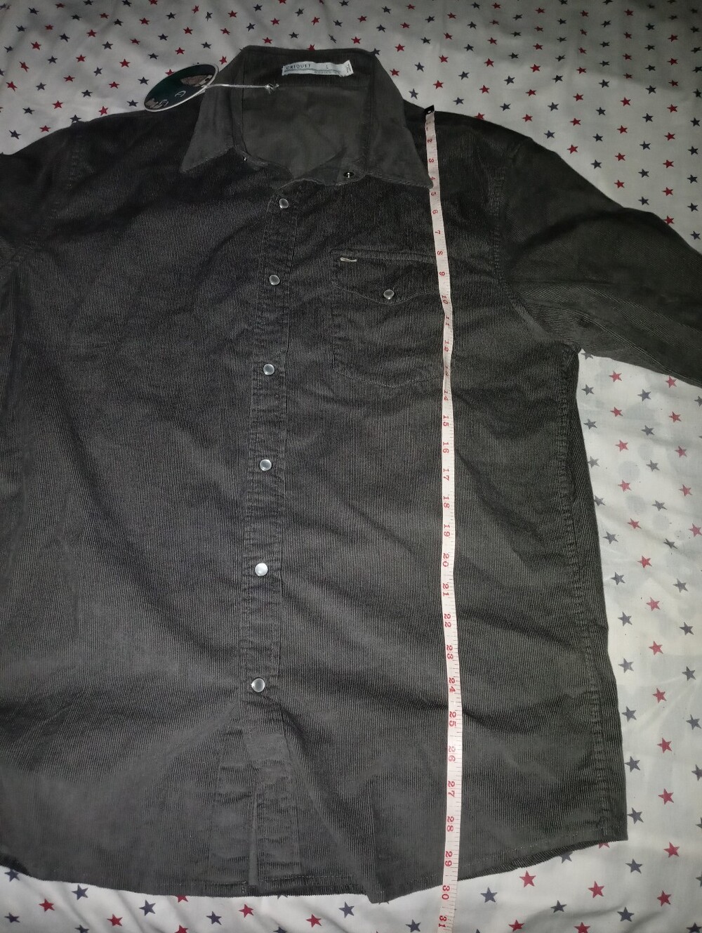 Men's Criquet Corduroy Pearl Snap Shirt Size L - Picture 8 of 15